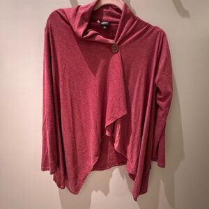 Bobeau Red Button-Front Sweater